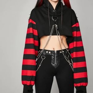 Cropped red and black spiked hoodie from widow